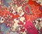 Red-Ivory-Multi Poly Paisely Floral Print Pebble Crepe Woven Fabric By the Yard